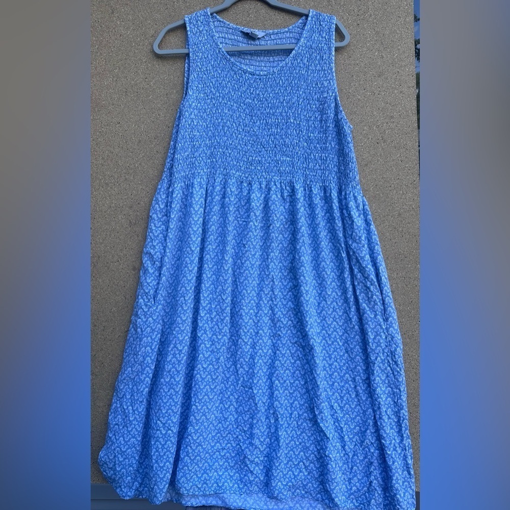 Croft & Barrow Blue Maxi A-Line Skirt with Smocked Detail Size XL